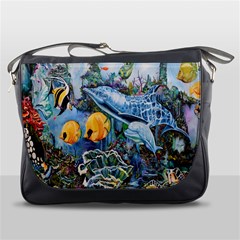 Colorful Aquatic Life Wall Mural Messenger Bag by Simbadda