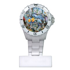 Colorful Aquatic Life Wall Mural Plastic Nurses Watch by Simbadda