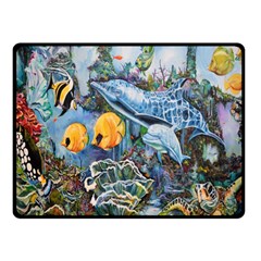 Colorful Aquatic Life Wall Mural Two Sides Fleece Blanket (small) by Simbadda