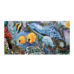 Colorful Aquatic Life Wall Mural Satin Wrap 35  X 70  by Simbadda