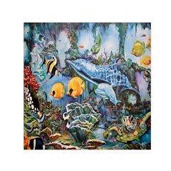 Colorful Aquatic Life Wall Mural Square Satin Scarf (30  X 30 ) by Simbadda