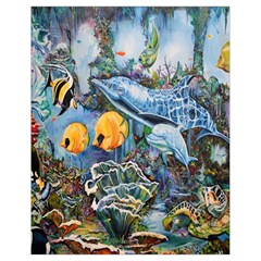 Colorful Aquatic Life Wall Mural Drawstring Bag (small) by Simbadda