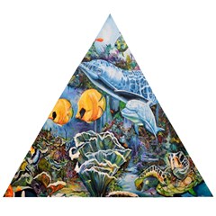 Colorful Aquatic Life Wall Mural Wooden Puzzle Triangle by Simbadda