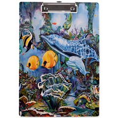 Colorful Aquatic Life Wall Mural A4 Acrylic Clipboard by Simbadda