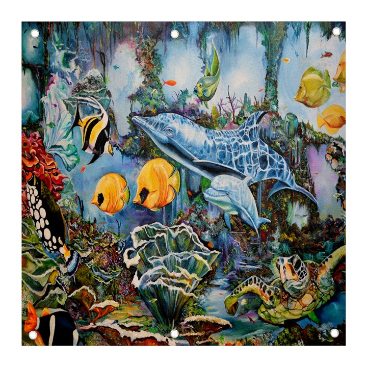 Colorful Aquatic Life Wall Mural Banner and Sign 3  x 3 