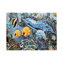 Colorful Aquatic Life Wall Mural Premium Plush Fleece Blanket (mini) by Simbadda