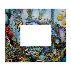 Colorful Aquatic Life Wall Mural White Wall Photo Frame 5  X 7  by Simbadda