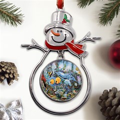 Colorful Aquatic Life Wall Mural Metal Snowman Ornament by Simbadda