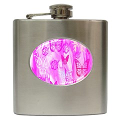 Butterfly Cut Out Pattern Colorful Colors Hip Flask (6 Oz) by Simbadda