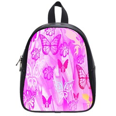 Butterfly Cut Out Pattern Colorful Colors School Bag (small) by Simbadda