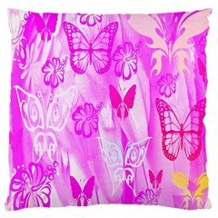 Butterfly Cut Out Pattern Colorful Colors Large Cushion Case (two Sides) by Simbadda