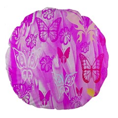 Butterfly Cut Out Pattern Colorful Colors Large 18  Premium Flano Round Cushions by Simbadda