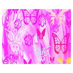 Butterfly Cut Out Pattern Colorful Colors Two Sides Premium Plush Fleece Blanket (medium) by Simbadda