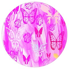 Butterfly Cut Out Pattern Colorful Colors Round Trivet by Simbadda