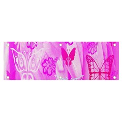 Butterfly Cut Out Pattern Colorful Colors Banner And Sign 6  X 2  by Simbadda