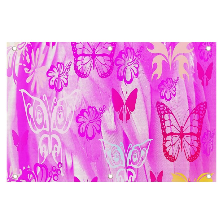 Butterfly Cut Out Pattern Colorful Colors Banner and Sign 6  x 4 