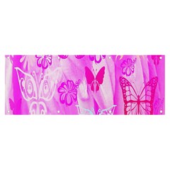 Butterfly Cut Out Pattern Colorful Colors Banner And Sign 8  X 3  by Simbadda