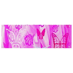 Butterfly Cut Out Pattern Colorful Colors Banner And Sign 9  X 3  by Simbadda