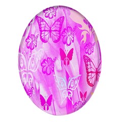 Butterfly Cut Out Pattern Colorful Colors Oval Glass Fridge Magnet (4 Pack) by Simbadda