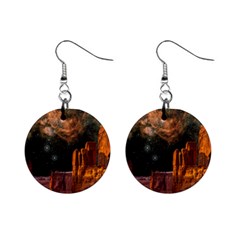 Geology Sand Stone Canyon Mini Button Earrings by Simbadda