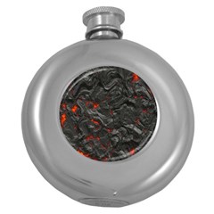 Volcanic Lava Background Effect Round Hip Flask (5 Oz) by Simbadda