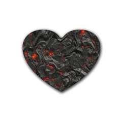 Volcanic Lava Background Effect Rubber Coaster (heart) by Simbadda