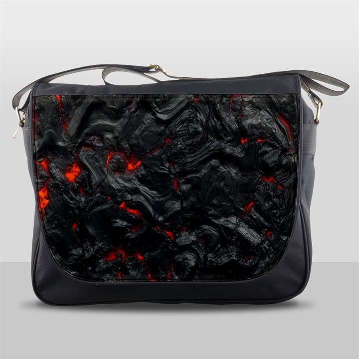 Volcanic Lava Background Effect Messenger Bag