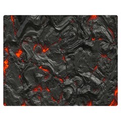 Volcanic Lava Background Effect Two Sides Premium Plush Fleece Blanket (medium) by Simbadda