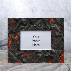 Volcanic Lava Background Effect White Tabletop Photo Frame 4 x6  by Simbadda