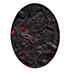 Volcanic Lava Background Effect Oval Glass Fridge Magnet (4 Pack) by Simbadda