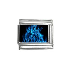 Digitally Created Blue Flames Of Fire Italian Charm (9mm) by Simbadda