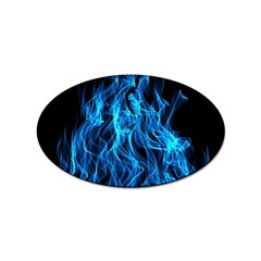 Digitally Created Blue Flames Of Fire Sticker Oval (10 Pack) by Simbadda