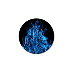 Digitally Created Blue Flames Of Fire Golf Ball Marker (10 Pack) by Simbadda