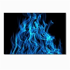 Digitally Created Blue Flames Of Fire Postcards 5  X 7  (pkg Of 10) by Simbadda