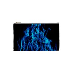 Digitally Created Blue Flames Of Fire Cosmetic Bag (small) by Simbadda