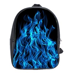 Digitally Created Blue Flames Of Fire School Bag (large) by Simbadda