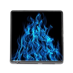 Digitally Created Blue Flames Of Fire Memory Card Reader (square 5 Slot) by Simbadda