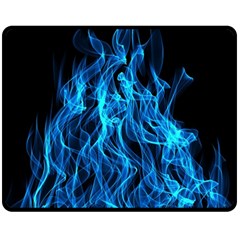 Digitally Created Blue Flames Of Fire Fleece Blanket (medium) by Simbadda