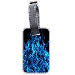 Digitally Created Blue Flames Of Fire Luggage Tag (two Sides) by Simbadda