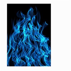 Digitally Created Blue Flames Of Fire Large Garden Flag (two Sides) by Simbadda