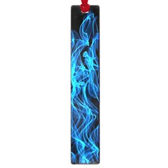 Digitally Created Blue Flames Of Fire Large Book Marks