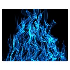 Digitally Created Blue Flames Of Fire Two Sides Premium Plush Fleece Blanket (medium) by Simbadda