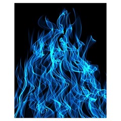 Digitally Created Blue Flames Of Fire Drawstring Bag (small) by Simbadda