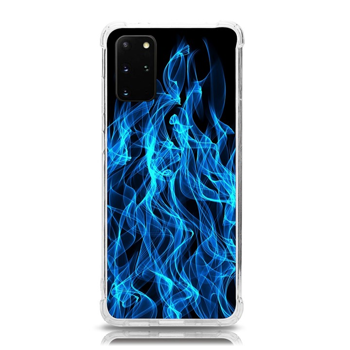 Digitally Created Blue Flames Of Fire Samsung Galaxy S20Plus 6.7 Inch TPU UV Case