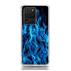 Digitally Created Blue Flames Of Fire Samsung Galaxy S20 Ultra 6 9 Inch Tpu Uv Case by Simbadda