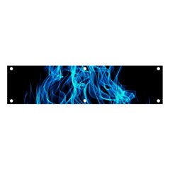 Digitally Created Blue Flames Of Fire Banner And Sign 4  X 1  by Simbadda