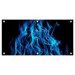 Digitally Created Blue Flames Of Fire Banner And Sign 4  X 2  by Simbadda