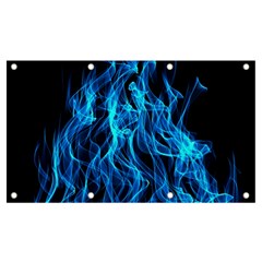 Digitally Created Blue Flames Of Fire Banner And Sign 7  X 4  by Simbadda