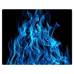 Digitally Created Blue Flames Of Fire Premium Plush Fleece Blanket (medium) by Simbadda