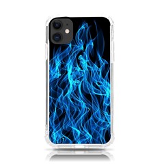 Digitally Created Blue Flames Of Fire Iphone 11 Tpu Uv Print Case by Simbadda